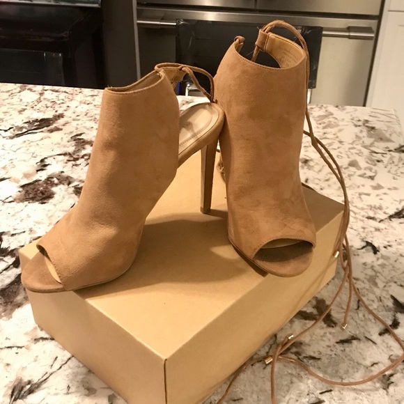 ALDO Nude Suede Strappy Heels - Picture 2 of 7